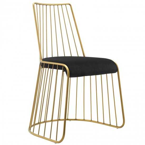 Rivulet Gold Stainless Steel Performance Velvet Dining Chair