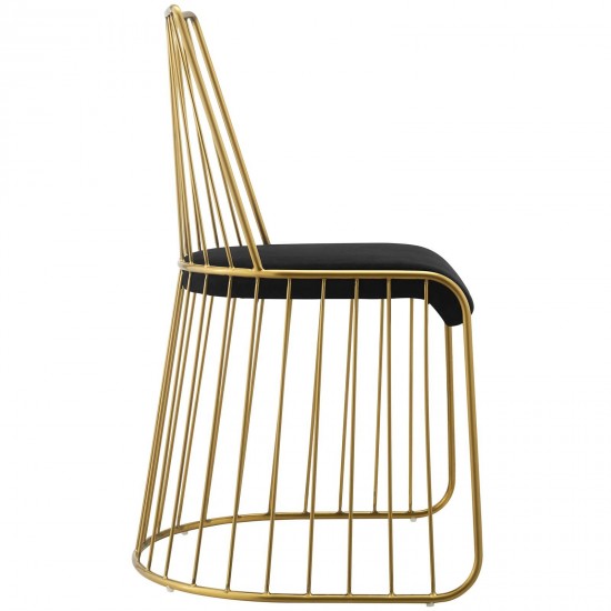 Rivulet Gold Stainless Steel Performance Velvet Dining Chair