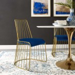 Rivulet Gold Stainless Steel Performance Velvet Dining Chair