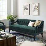 Concur Button Tufted Performance Velvet Sofa