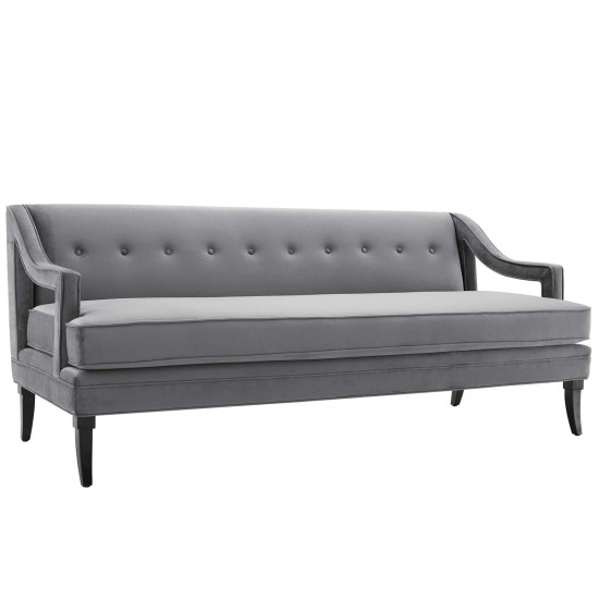 Concur Button Tufted Performance Velvet Sofa