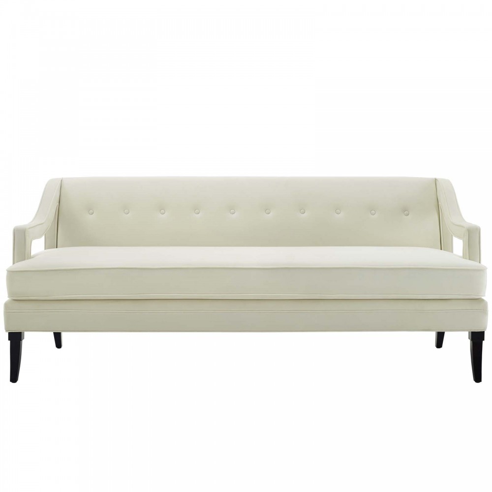 Concur Button Tufted Performance Velvet Sofa