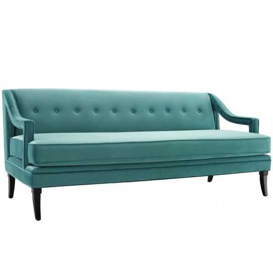 Concur Button Tufted Performance Velvet Sofa