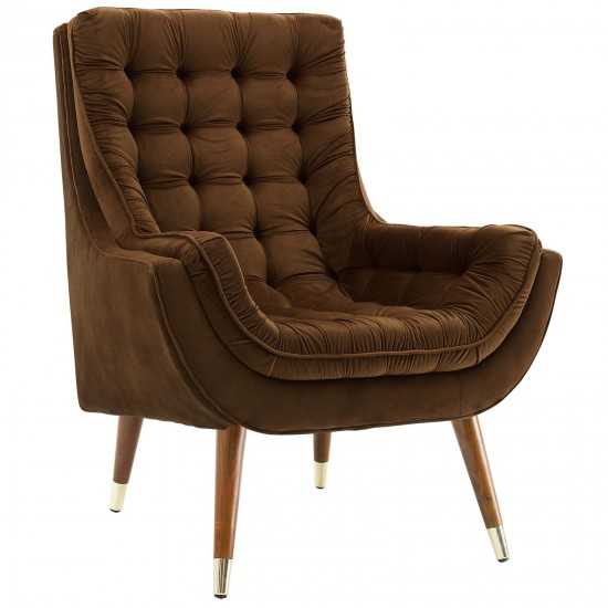 Suggest Button Tufted Performance Velvet Lounge Chair