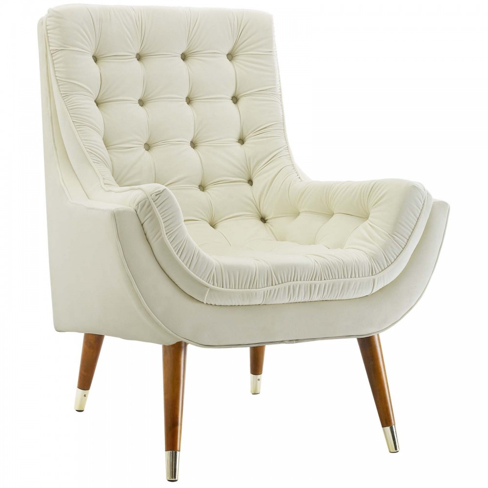 Suggest Button Tufted Performance Velvet Lounge Chair