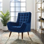 Suggest Button Tufted Performance Velvet Lounge Chair