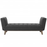 Haven Tufted Button Upholstered Fabric Accent Bench