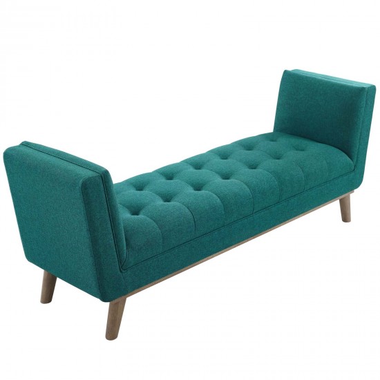 Haven Tufted Button Upholstered Fabric Accent Bench