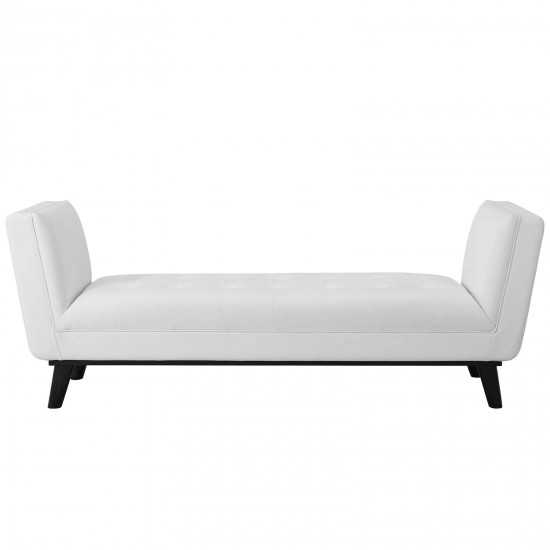 Haven Tufted Button Faux Leather Accent Bench