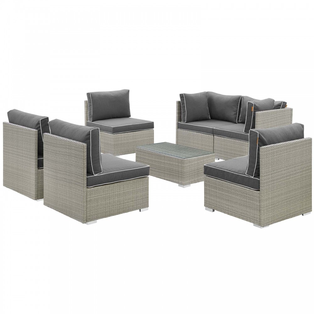 Repose 7 Piece Outdoor Patio Sectional Set