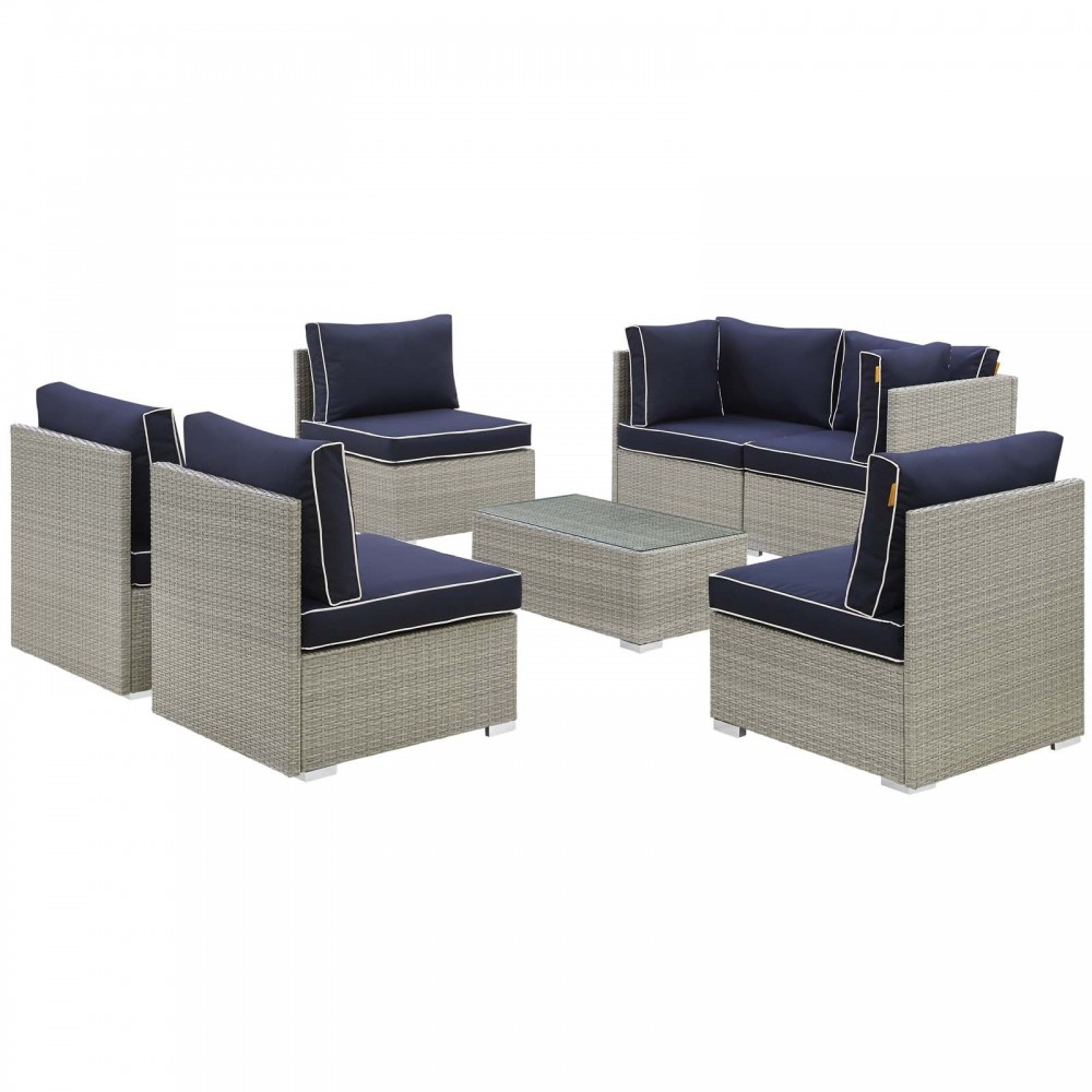 Repose 7 Piece Outdoor Patio Sectional Set