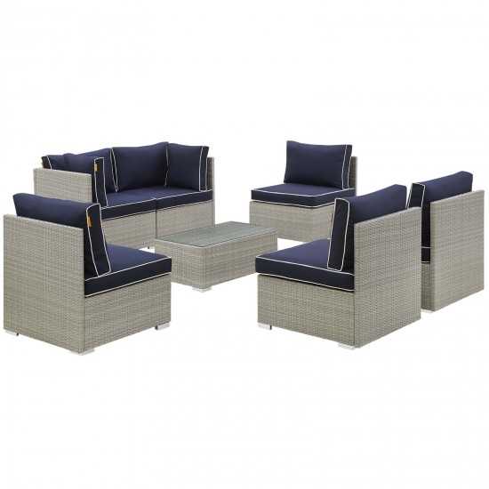 Repose 7 Piece Outdoor Patio Sectional Set