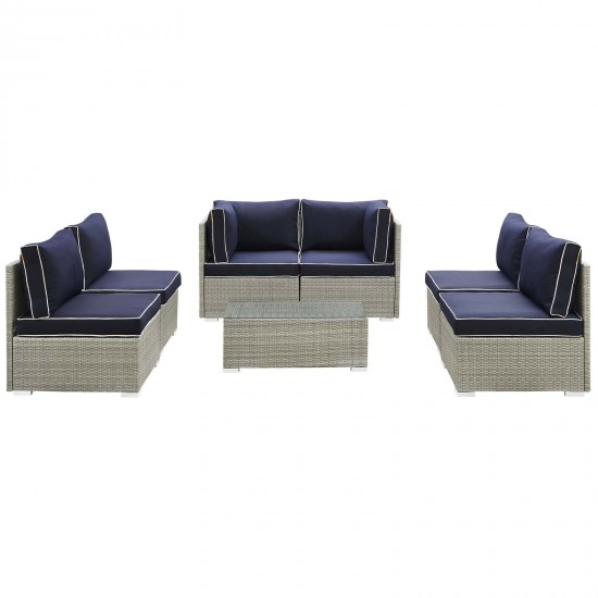 Repose 7 Piece Outdoor Patio Sectional Set