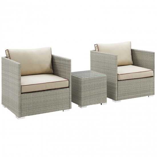 Repose 3 Piece Outdoor Patio Sectional Set