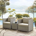 Repose 3 Piece Outdoor Patio Sunbrella® Sectional Set