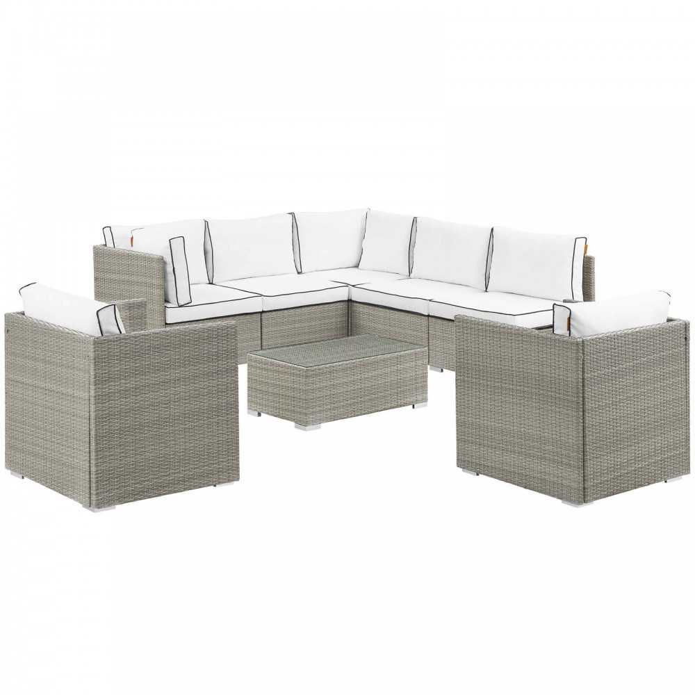 Repose 8 Piece Outdoor Patio Sectional Set Repose 8 Piece Outdoor Patio Sectional Set