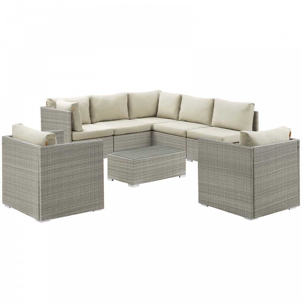 Repose 8 Piece Outdoor Patio Sunbrella® Sectional Set