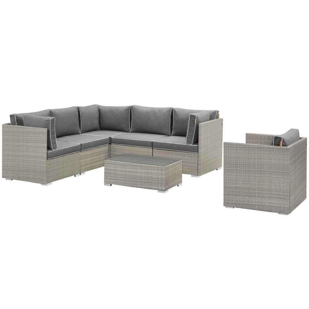 Repose 7 Piece Outdoor Patio Sectional Set