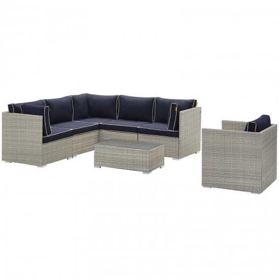 Repose 7 Piece Outdoor Patio Sectional Set