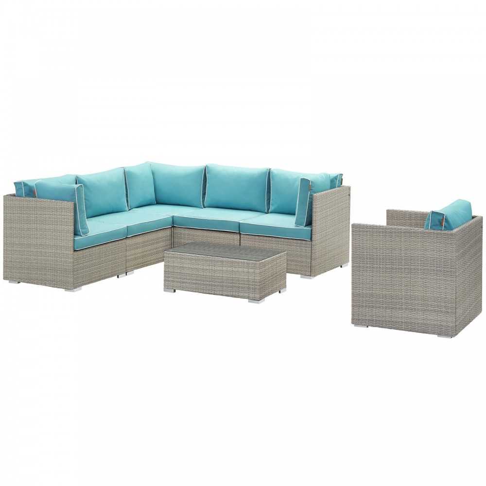 Repose 7 Piece Outdoor Patio Sectional Set