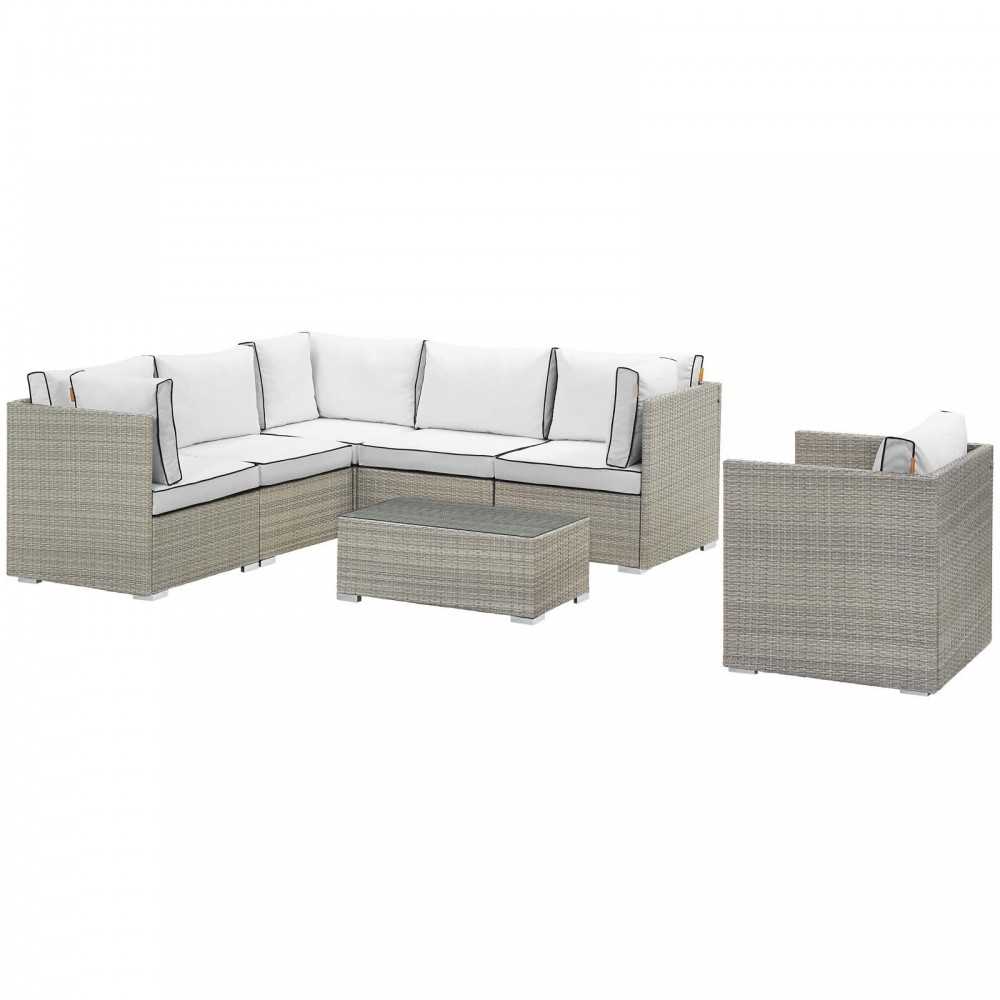 Repose 7 Piece Outdoor Patio Sectional Set