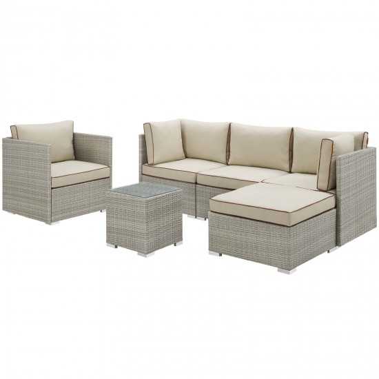 Repose 6 Piece Outdoor Patio Sectional Set