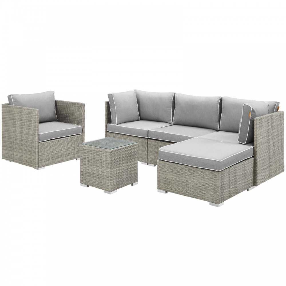 Repose 6 Piece Outdoor Patio Sectional Set