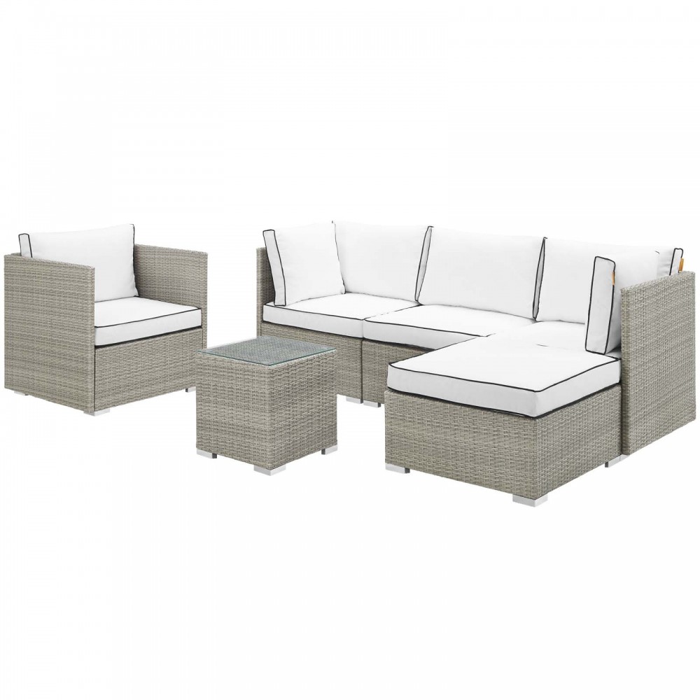 Repose 6 Piece Outdoor Patio Sectional Set