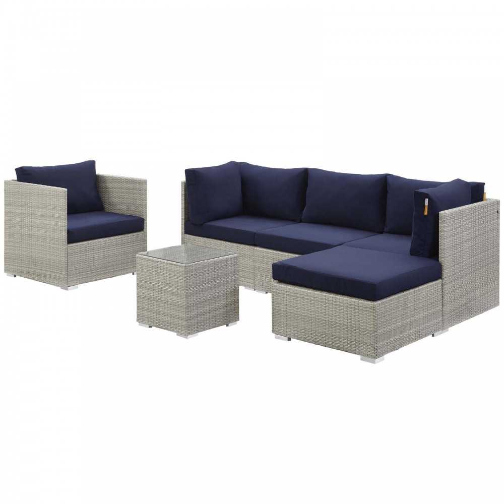 Repose 6 Piece Outdoor Patio Sunbrella® Sectional Set