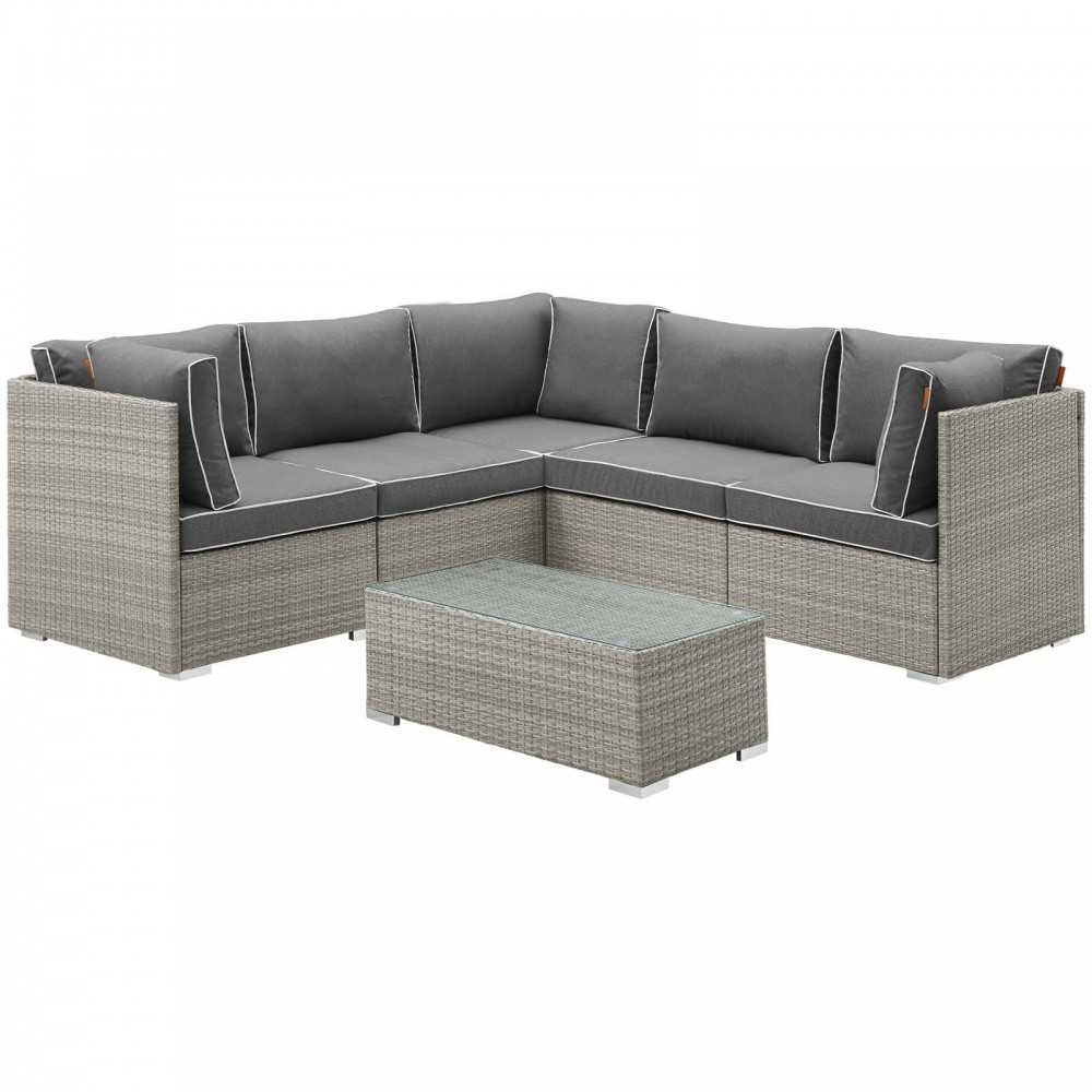 Repose 6 Piece Outdoor Patio Sectional Set