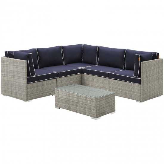 Repose 6 Piece Outdoor Patio Sectional Set