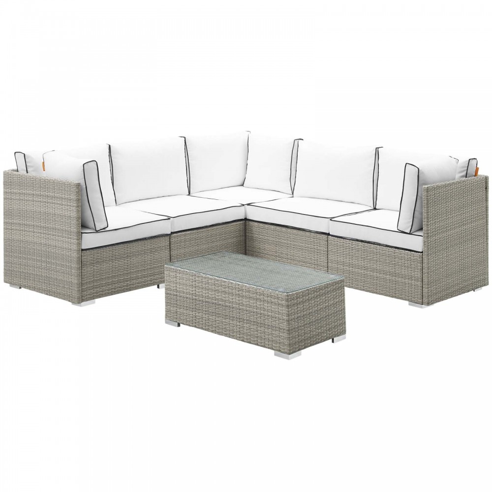 Repose 6 Piece Outdoor Patio Sectional Set Repose 6 Piece Outdoor Patio Sectional Set