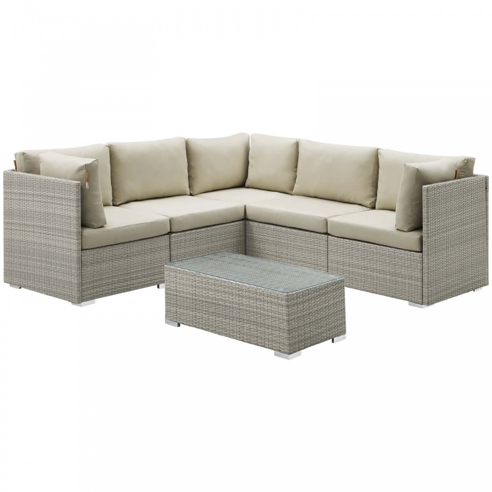 Repose 6 Piece Outdoor Patio Sunbrella® Sectional Set