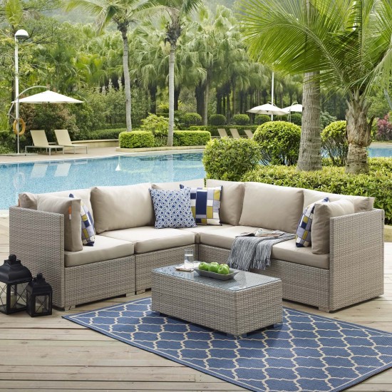 Repose 6 Piece Outdoor Patio Sunbrella® Sectional Set