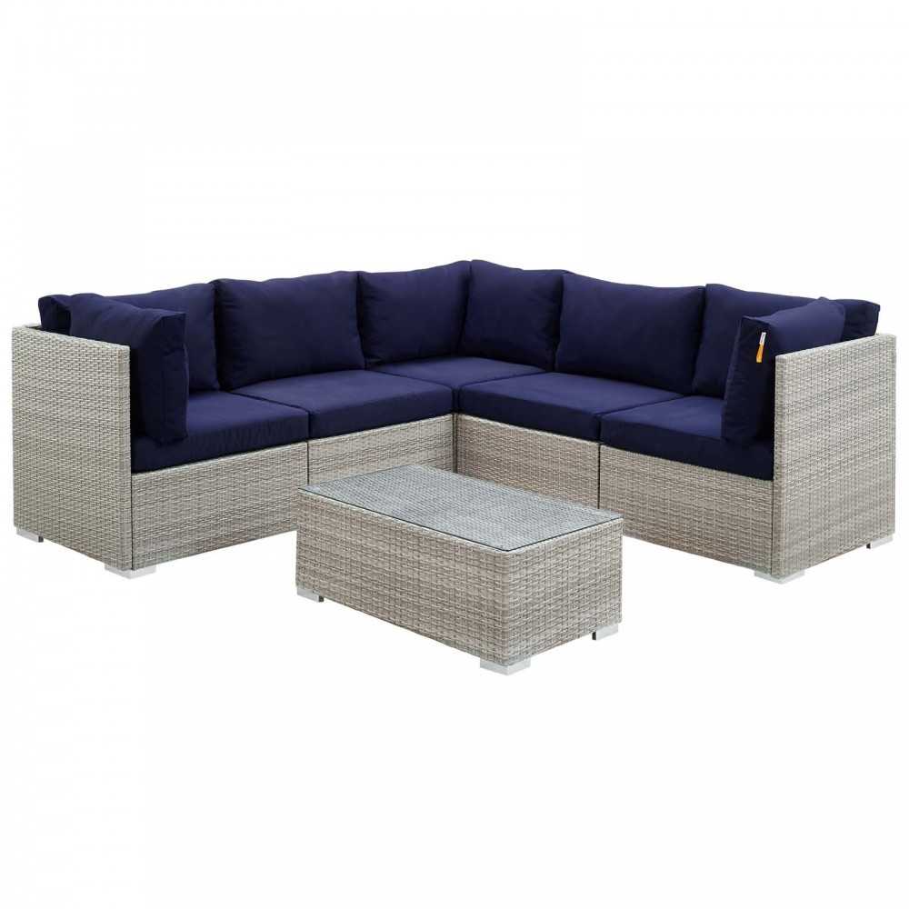 Repose 6 Piece Outdoor Patio Sunbrella® Sectional Set