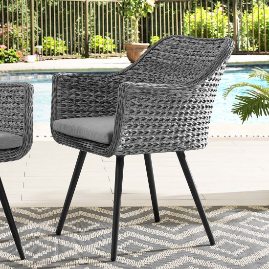 Endeavor Outdoor Patio Wicker Rattan Dining Armchair