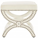 Expound Upholstered Nailhead Trim Performance Velvet Ottoman