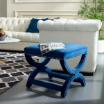 Expound Upholstered Nailhead Trim Performance Velvet Ottoman