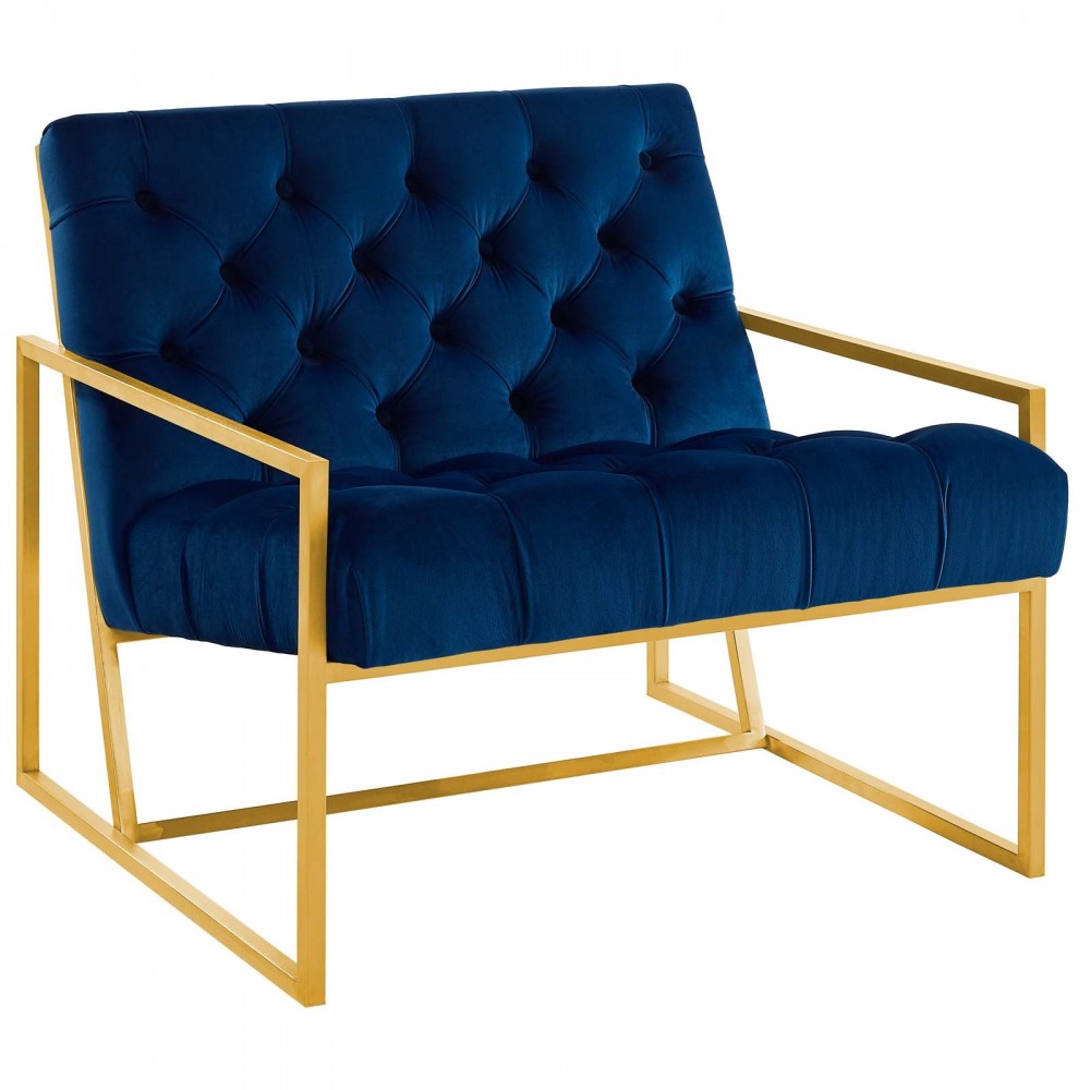 Bequest Gold Stainless Steel Performance Velvet Accent Chair Bequest Gold Stainless Steel Performance Velvet Accent Chair