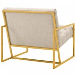 Bequest Gold Stainless Steel Upholstered Fabric Accent Chair