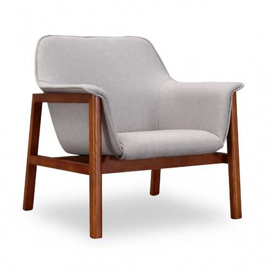 Miller Accent Chair in Grey and Walnut