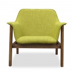 Miller Accent Chair in Green and Walnut