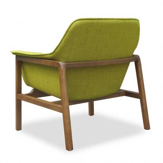 Miller Accent Chair in Green and Walnut