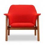 Miller Accent Chair in Burnt Orange and Walnut