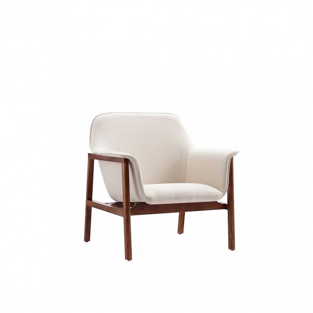 Miller Accent Chair in Cream and Walnut