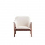Miller Accent Chair in Cream and Walnut