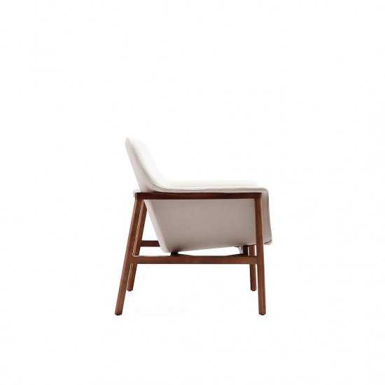 Miller Accent Chair in Cream and Walnut