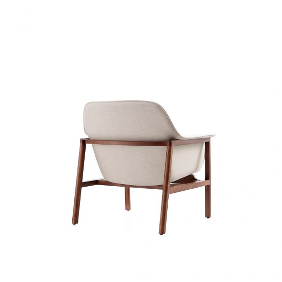 Miller Accent Chair in Cream and Walnut