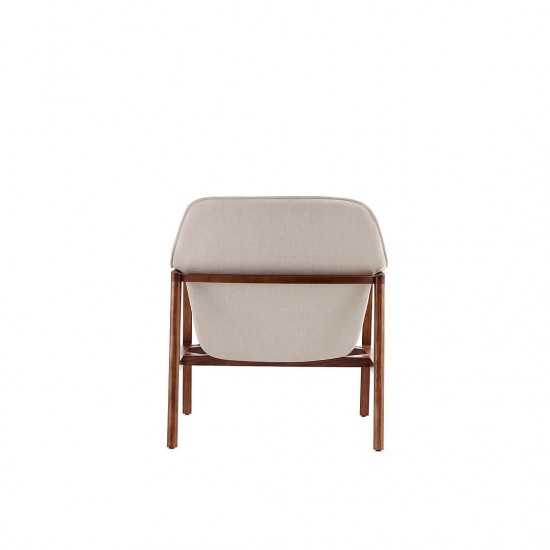 Miller Accent Chair in Cream and Walnut