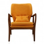 Bradley Accent Chair in Yellow and Walnut